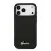 Guess для iPhone 17 Pro чехол Liquid silicone Gold metal logo & Camera Hard Black (MagSafe)